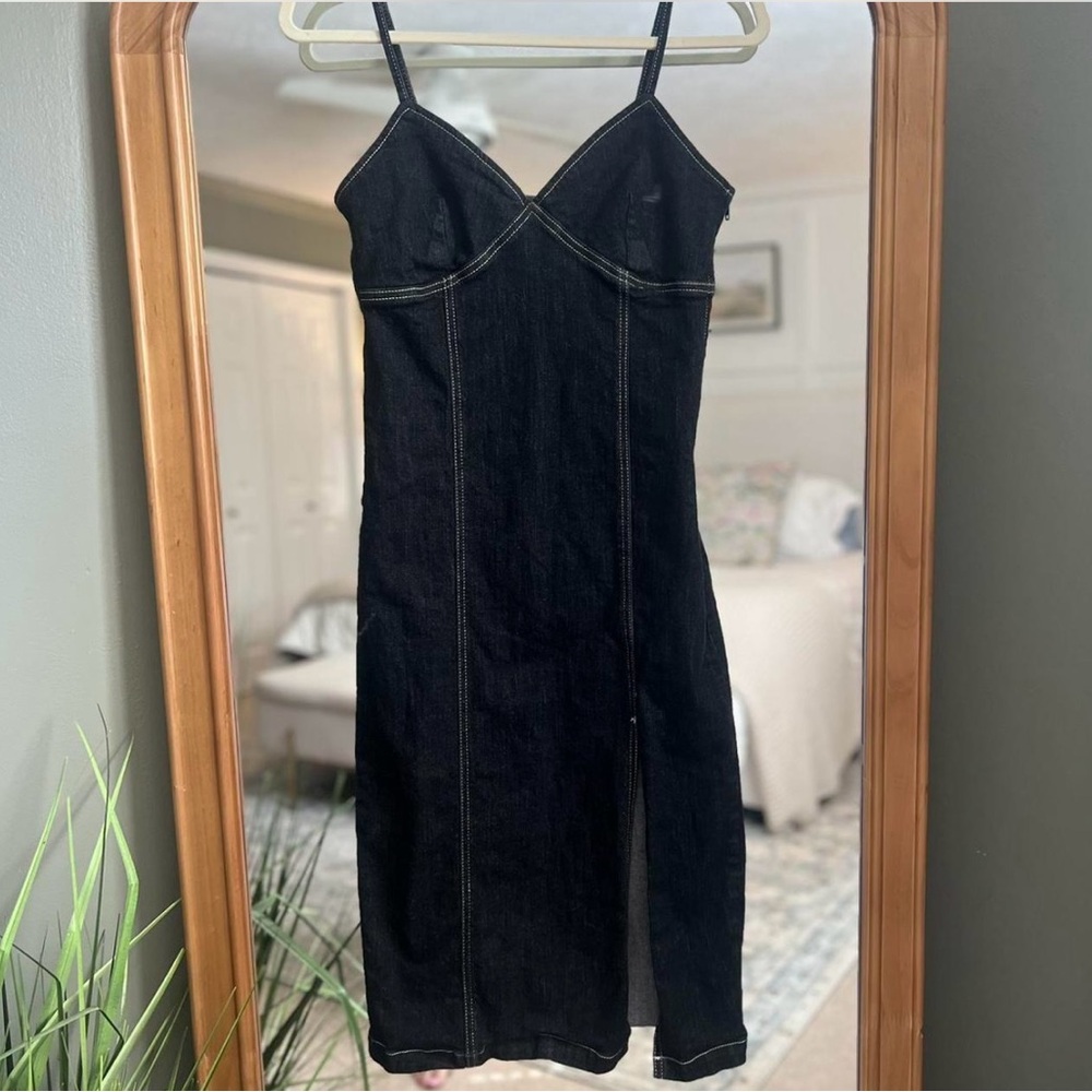 Topshop Dark Wash Denim Dress